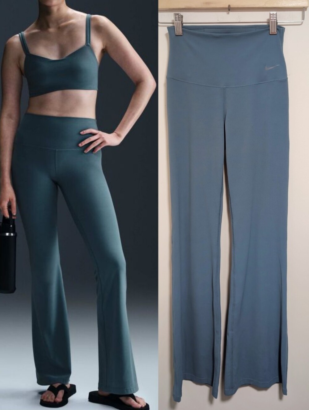 Nike | Zenvy Gentle Support High-Waisted Flared Leggings In Smoky Blue